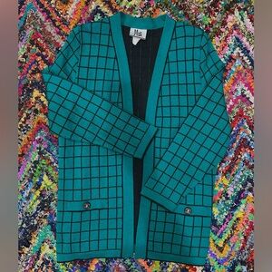 Vintage Emerald Green Avant-garde Cardigan